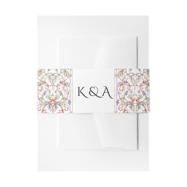 Elegante Pastel Vintager Blumenstrauß RSVP Einladungsbanderole (Vorderseite Beispiel)