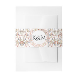 Elegante Pastel Vintager Blumenstrauß RSVP Einladungsbanderole