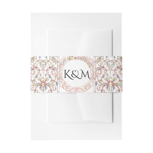 Elegante Pastel Vintager Blumenstrauß RSVP Einladungsbanderole (Vorderseite Beispiel)