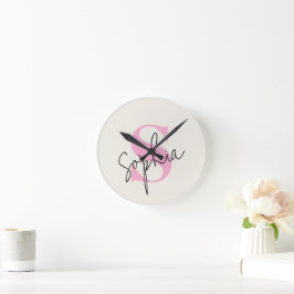 Elegante Pastel Wall Uhr mit Individuelle Name