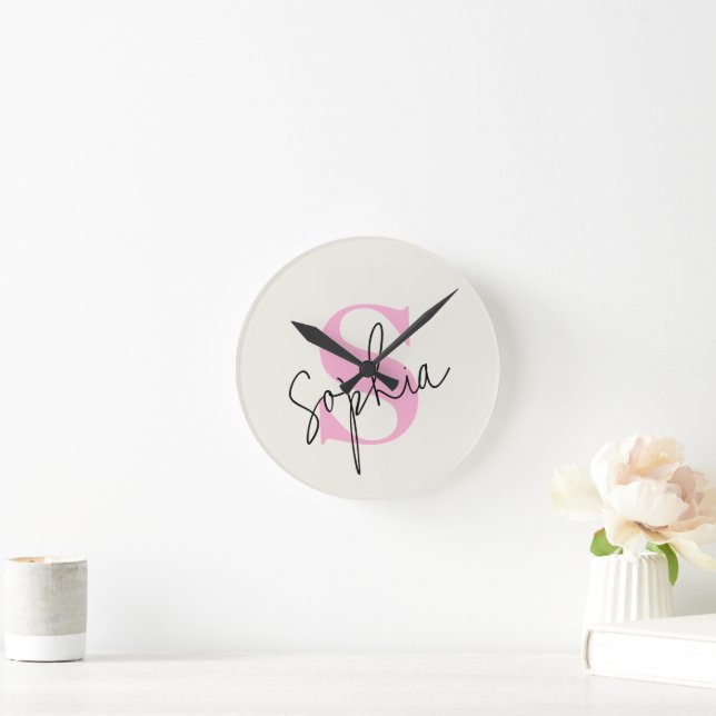 Elegante Pastel Wall Uhr mit Individuelle Name (Zuhause)