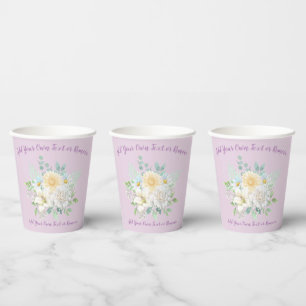 Elegante Pastel Watercolor Garden Blume Party Pappbecher