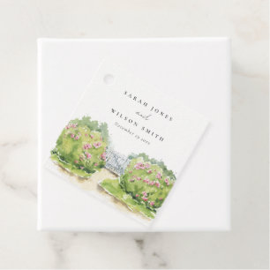 Elegante Pastel Watercolor Hütte Garden Geschenkanhänger