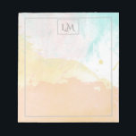 Elegante Pastel Watercolor Mit Monogramm Notizblock<br><div class="desc">Elegantes mit Monogramm Notizblock mit pastellfarbenem Aquarell.</div>