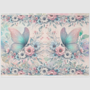 Elegante Pastel Watercolor Schmetterlinge Decoupag Seidenpapier