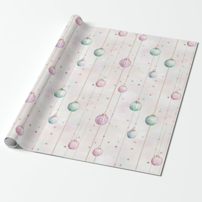 Elegante Pastel Weihnachten Geschenkpapier (Ungerollt)