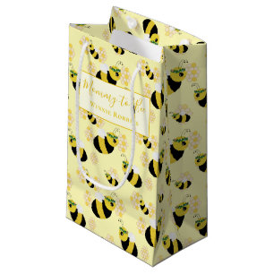 Elegante Pastel Yellow Bee Honeycomb Babydusche Kleine Geschenktüte