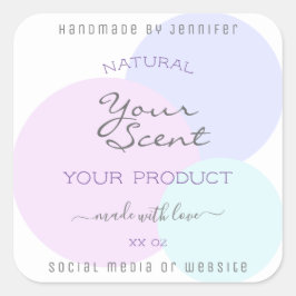 Elegante Pastelfarben - Produktverpackungsmarken Quadratischer Aufkleber