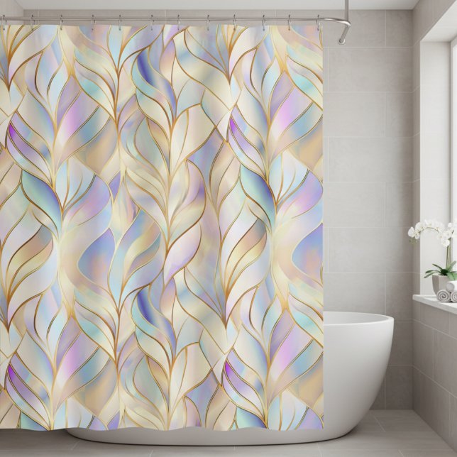 Elegante Pastell-Abstraktion Duschvorhang (elegant iridescent abstract shower curtain)