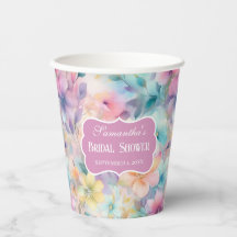 Elegante Pastell-Aquarell-Blumen Brautparty