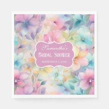 Elegante Pastell-Aquarell-Blumen Brautparty