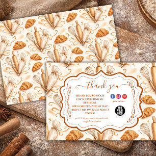 Elegante Pastell-Bäckerei-Branding Dankeskarte