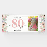 Elegante Pastell-Blumen-80. Geburtstagsfeier-Foto