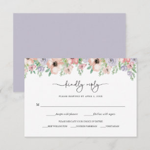 Elegante Pastell-Blumen-Party-Antwortkarte Begleitkarte