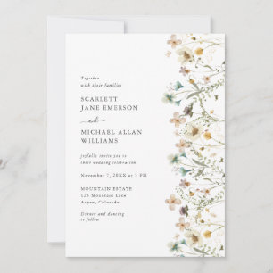 Elegante Pastell-Blumenhochzeit Einladung