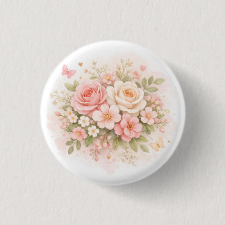 Elegante Pastell-Blumentasche Button