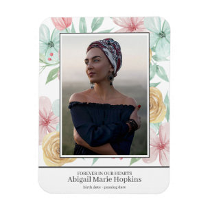 Elegante Pastell Floral Love Gedächtnisfeier Magnet