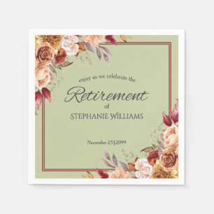 Elegante Pastell-Herbst-Blumen-Ruhestandsfeier Serviette