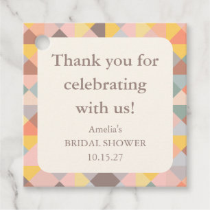 Elegante Pastell-Hochzeitsdusche-Dankeschön Geschenkanhänger