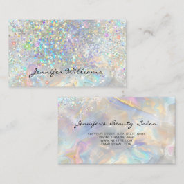 Elegante Pastell-Holografische Glitter-Marmor Visitenkarte