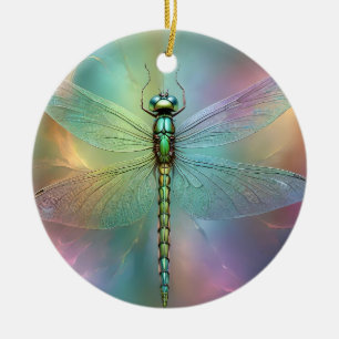 Elegante Pastell-Libellen-Fraktal-Kunst, Keramik Ornament
