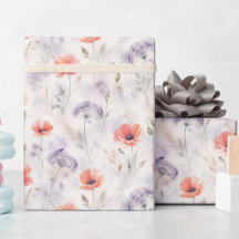 Elegante Pastell-Mohnblumen und Wildblumen-Geschen