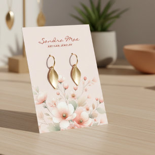 Elegante Pastell-Pfirsich-Rosa-Blumen Grußkarte Visitenkarte