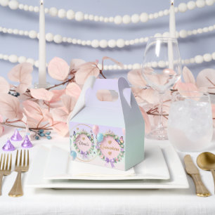Elegante Pastell-Quinceañera-Platzkarten Geschenkschachtel