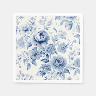 Elegante Pastellblaue Aquarellrosen Serviette