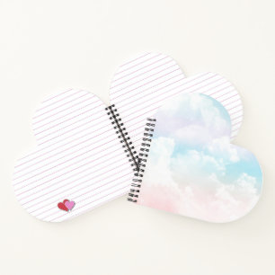 Elegante pastellblaue und rosa himmlische Wolken Notizbuch