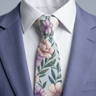 Elegante Pastellblumen Krawatte