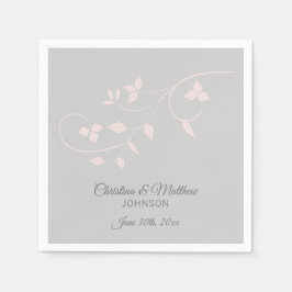 Elegante Pastellfarben Rosa & Grau (Grau) Hochzeit Serviette