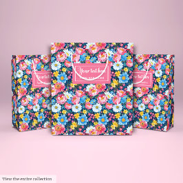 Elegante pastellrosa Aquarelltasche Mittlere Geschenktüte