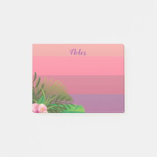 Elegante Pastellrosa exotische tropische Pflanze Post-it Klebezettel