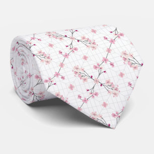 Elegante Pastellrosa Japanische Kirschblüte Krawatte
