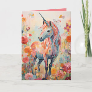 Elegante Pastellrosa Magische Einhornkarte Karte