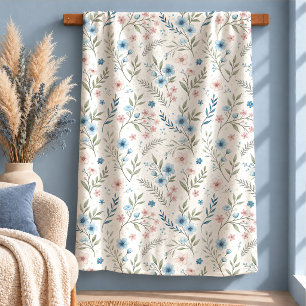 Elegante Pastellrosa-Wildblumen-Wurfdecke stilvoll Sherpadecke