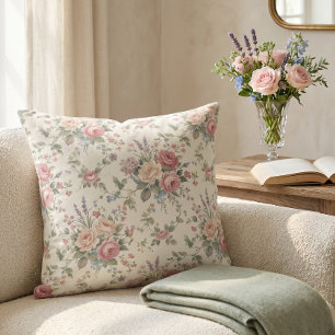Elegante Pastellrosen im Shabby-Chic-Stil Kissen