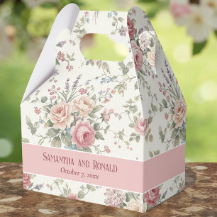 Elegante Pastellrosen Shabby Chic Hochzeit Geschenkschachtel
