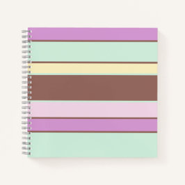 Elegante Pastellstreifen Rosa Rosa Gelb Notizbuch