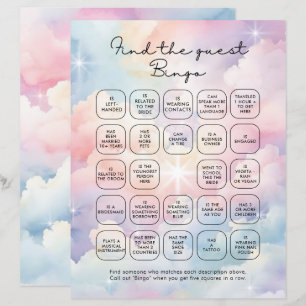 Elegante Pastelwolken finden das Guest Bingo