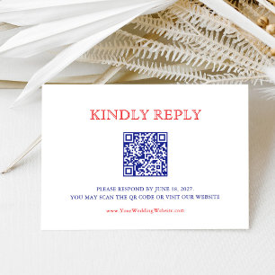 Elegante patriotische 4.-Juli-Hochzeit   QR-Code RSVP Karte