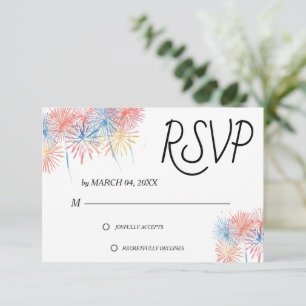 Elegante patriotische Hochzeits-RSVP-Karte zum 4.  RSVP Karte