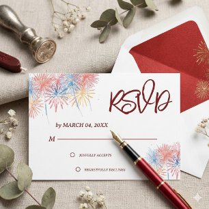 Elegante patriotische Hochzeits-RSVP-Karte zum 4.  RSVP Karte