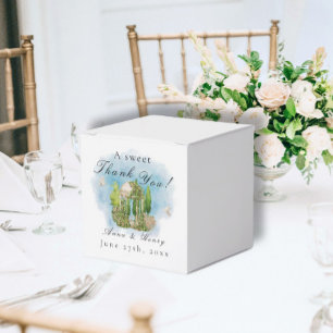 Elegante Pavillon-Blumen Hochzeitstauben Danke Geschenkschachtel