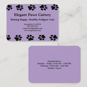 Elegante Paws Katzenzucht Visitenkarte mit Pfotena