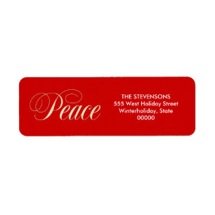 Elegante Peace Holiday Rote Rücksendeadressen-Aufk