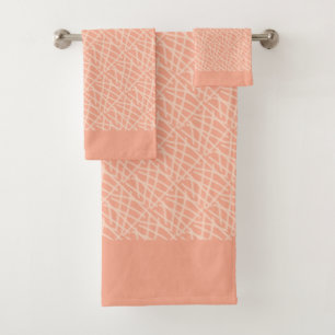 Elegante Peach Abstrakt Badhandtuch Set