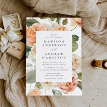 Elegante Peach and Cream Rose Wedding