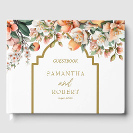 Elegante Peach and Gold Southern Wedding Gästebuch